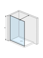 Jika Pure oldalfalhoz rögzített üvegfal 100cm 2694280026681
