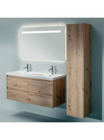 Laufen Lani tölgy magas szekrény 165x33,5x35,3 cm üvegpolcok