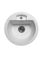 LUNART Carl egymedencés gránit mosogató, Pearl White 5999123