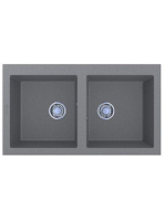 LUNART Charlotte kétmedencés gránit mosogató, Grey 599912300