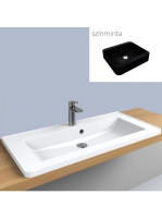 LunArt Tres beépíthető mosdó túlfolyóval 90x43 cm, fekete kv