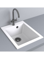 LUNART Noba 410 egymedencés gránit mosogató, Pearl White 599