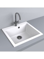 LUNART Noba 560 egymedencés gránit mosogató, Pearl White 599