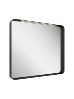 Ravak Strip fekete fürdőszobai tükör 60x70 cm, világítással