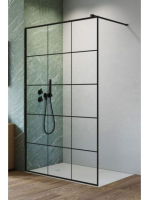 Radaway NES Black Walk-in Factory zuhanyfal 100x200 átlátszó