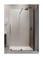 Radaway Furo Black 140 Walk-in zuhanyajtó 73,8x200 átlátszó
