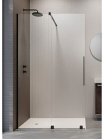 Radaway Furo Black 160 Walk-in zuhanyajtó 83,8x200 átlátszó