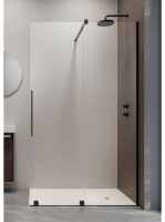 Radaway Furo Black 160 Walk-in zuhanyajtó 83,8x200 átlátszó
