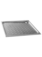 Nofer szögletes vandálbiztos zuhanytálca 80x80 cm, matt inox