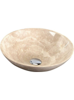 Sapho Blok kőmosdó 40x12cm, csiszolt bézs 2401-01 - Fürdőszo