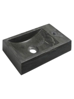Sapho Blok kőmosdó 40x22cm, jobbos, fekete antracit 2401-28