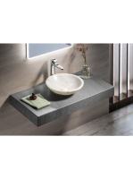 Sapho Blok kőmosdó 40x12cm, fehér márvány 2401-34 - Fürdőszo