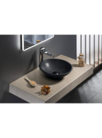 Sapho Blok kőmosdó 40x12cm, matt Marquin fekete 2401-35 - Fü