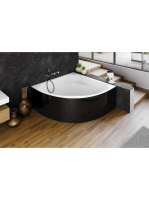 Polysan Rosana Monolith akril sarokkád 136x136 cm, fehér/fek