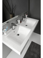 Sapho Flavia öntött márvány dupla mosdó, 120x50 cm, szöglete