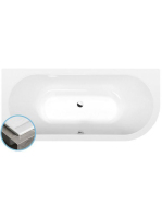 Polysan Viva aszimmetrikus Slim kád 175x80x47 cm, balos, feh