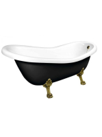 Polysan RETRO szabadonálló kád bronz lábakkal 158x73 cm, fek