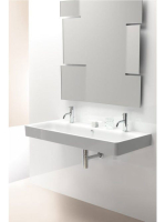 Sapho Gsi Sand kerámiamosdó túlfolyóval 120x50 cm, két csapf