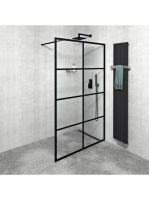 Sapho Gelco Cure Black fix zuhanyfal 140 cm, jobbos/balos ki