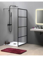 Sapho Gelco Cure Black fix zuhanyfal 80 cm, matt fekete CB80