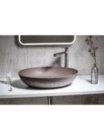 Sapho Formigo beton mosdó 60x40,5cm, sötét barna FG024 - Für