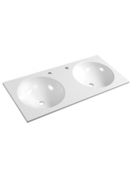Sapho Juno öntött márvány dupla mosdó 100x47 cm, fehér JU100