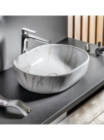 Sapho Dalma kerámiamosdó, 59x42, fehér márvány mintázattal M