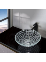 Sapho Beauty Tosemi gravírozott üvegmosdó 42x14,5 cm, transz