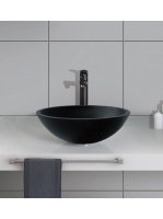 Sapho Beauty Telica gravírozott üvegmosdó 42x14,5 cm, fekete